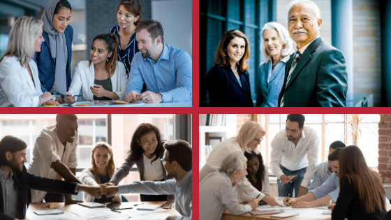 AZMM Blog Developing Diverse Brand Groups of diverse workers illustrate developing a diverse and inclusive team.