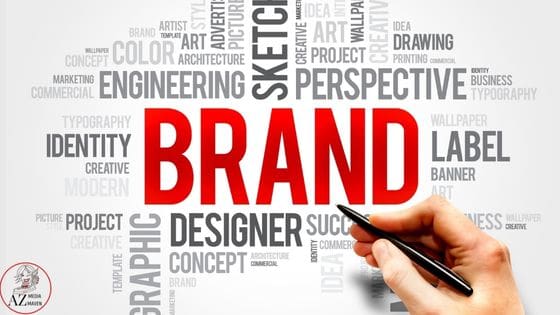 Photo shows the word BRAND in large letters with other words relating to branding include around the main word.