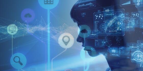 April_2023 AZ Media Maven Blog A person is faced toward the left, surrounded by social media images.