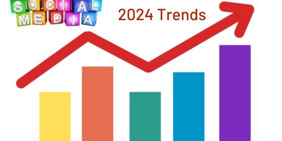 Photo shows mulit-colored bar chart depicting 2024 Social Media Trends.
